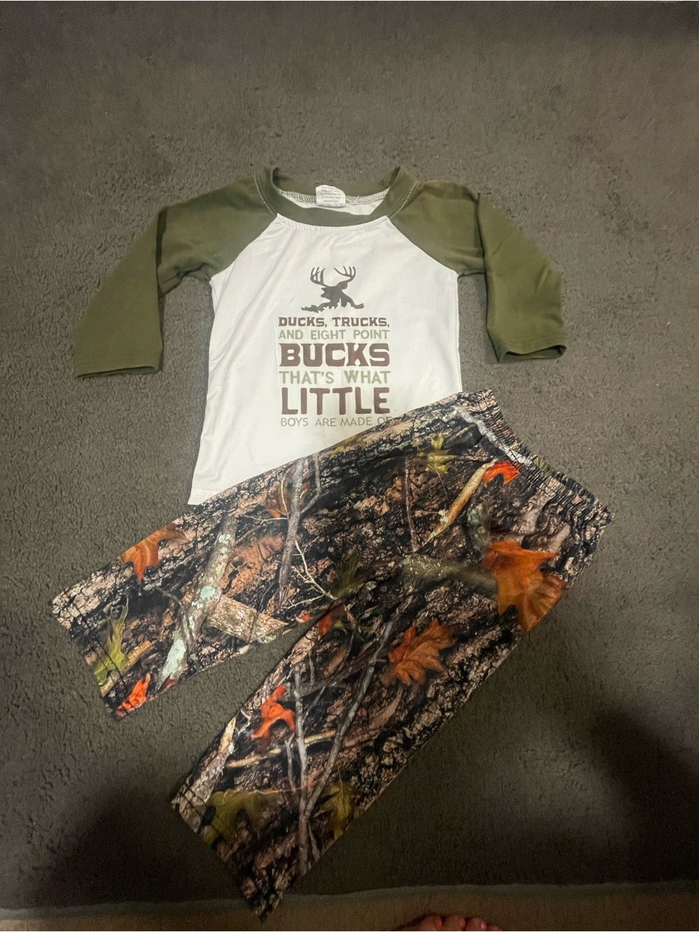 Kids Green Camo Set